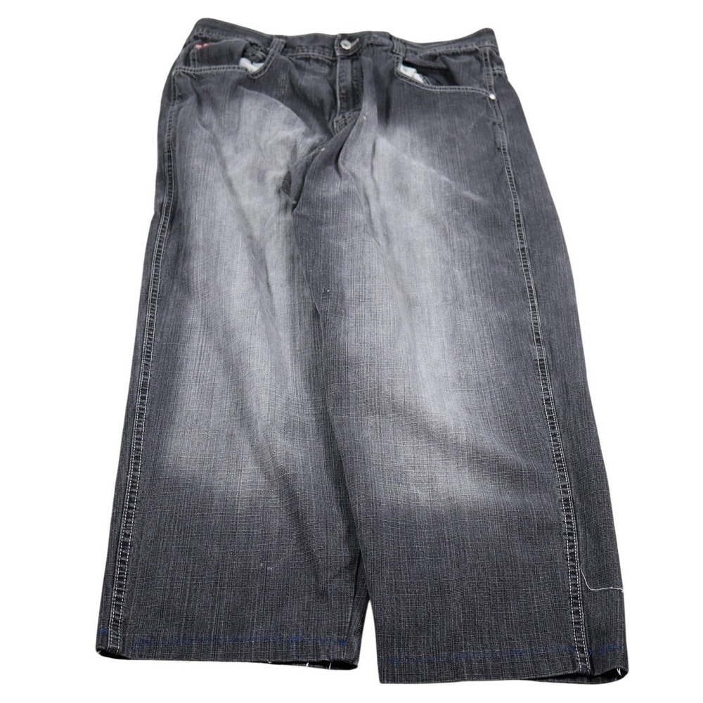 Southpole Red Tab Mens Jeans Black Wash Denim Loose Fit Leg Size 38 Y2K Grunge